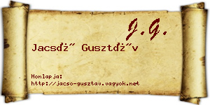 Jacsó Gusztáv névjegykártya